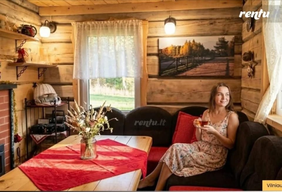 White homestead House in Vilnius County, Lithuania