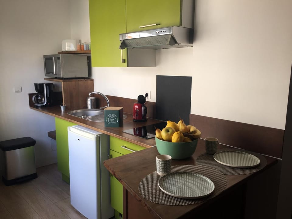 Grd studio "DECO BOIS" Clim Réversible installée cette année 5mn à pied du Centre, bus 1 euros en face du Studio, fac et gare à 10mn à pieds Apartment in Perpignan