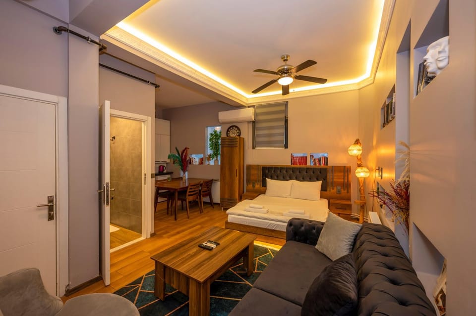 Bed, Living room, Photo of the whole room, Seating area