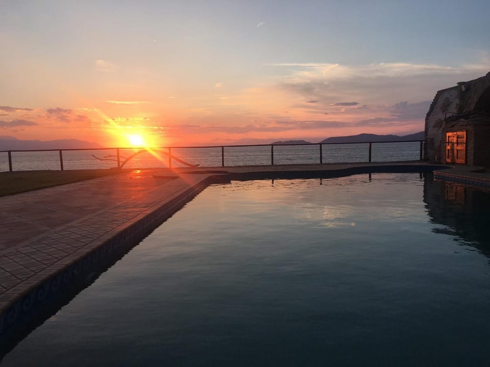 Natural landscape, Swimming pool, Swimming pool, Sunset