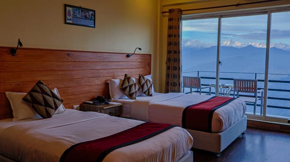 Bed, Mountain view