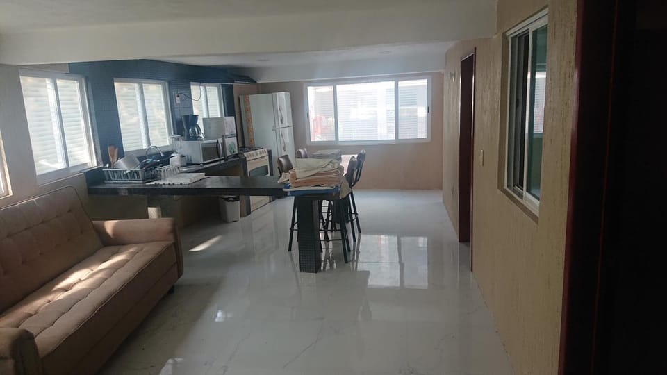 Kitchen or kitchenette, Living room, Dining area