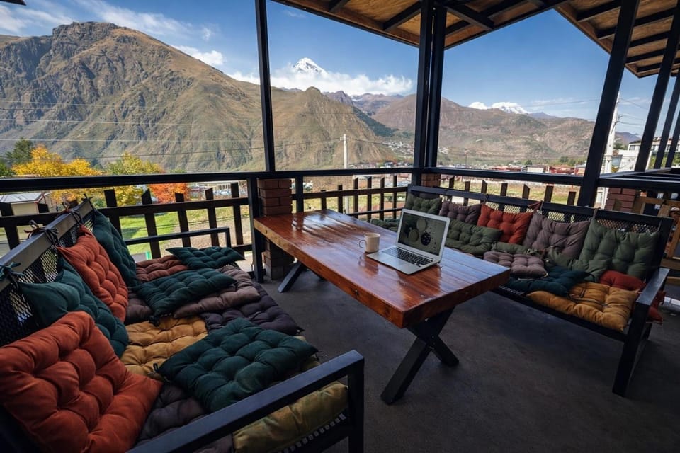 View (from property/room), Balcony/Terrace, Seating area, Evening entertainment, Mountain view