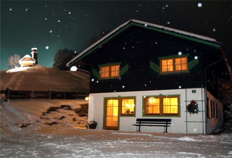 Property building, Night, Winter