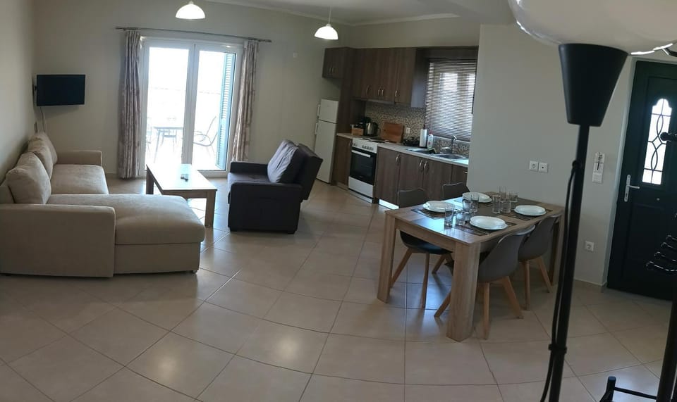 Living room, kitchen