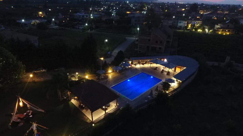 Property building, Night, Swimming pool