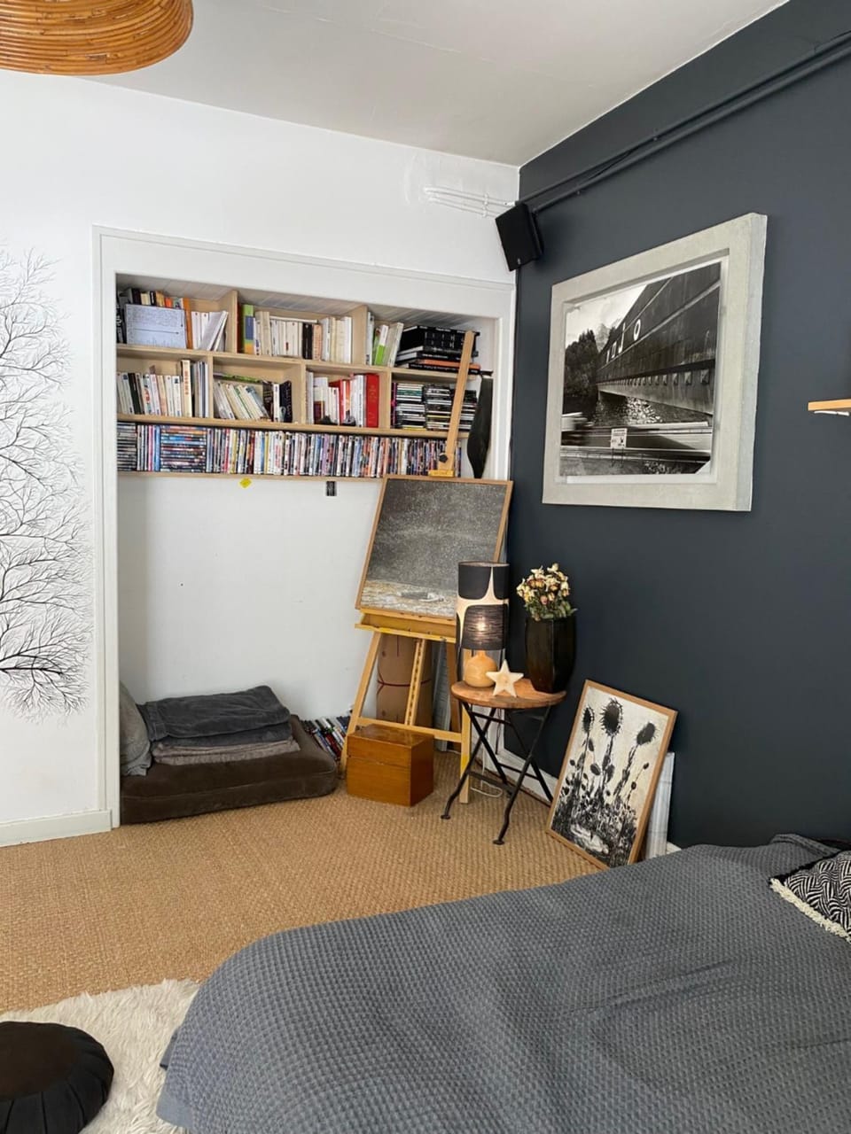 Library, Living room, Bedroom