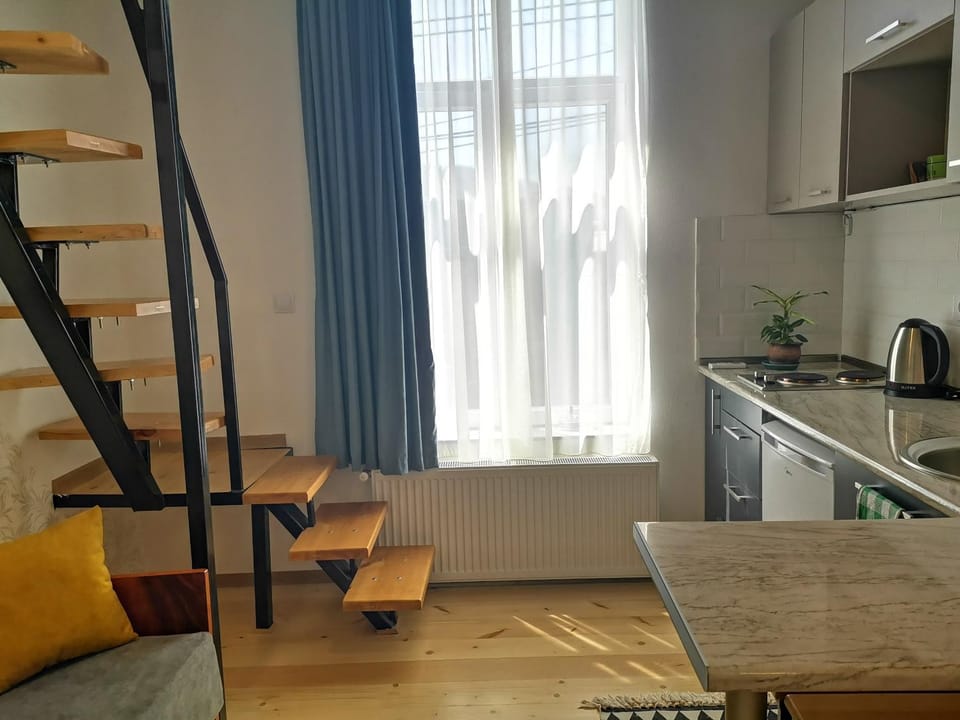 Kitchen or kitchenette, Dining area, minibar, stove