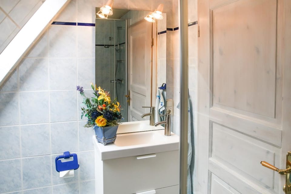 Shower, Bathroom, hair dryier, towels