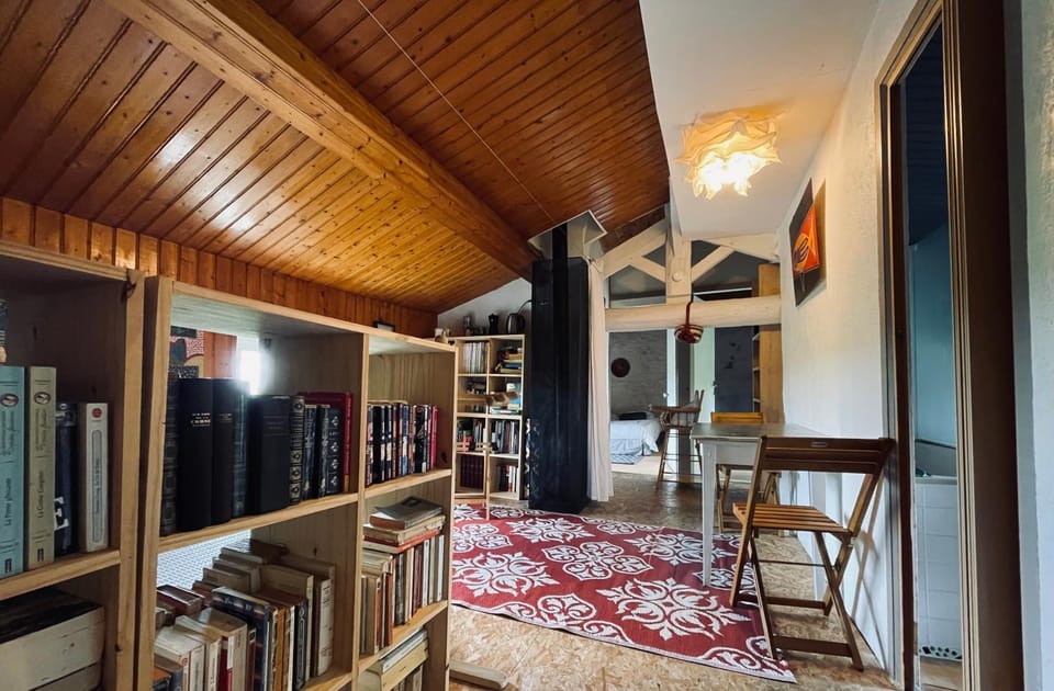 Library, Living room, Dining area