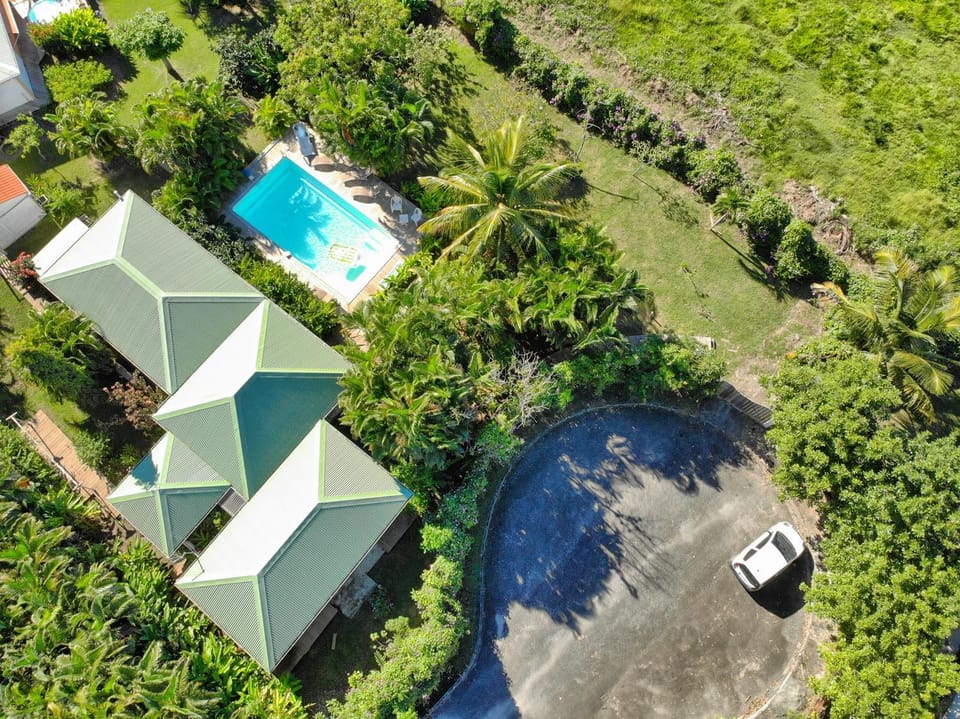 Property building, Neighbourhood, Natural landscape, Bird's eye view, Garden, Garden view, Pool view, Swimming pool, Parking