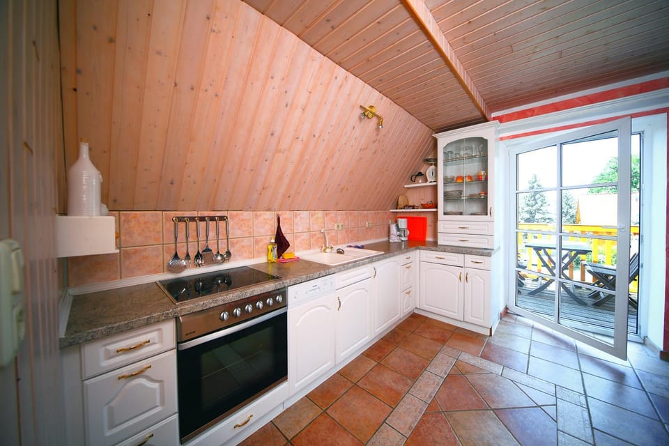 Balcony/Terrace, Kitchen or kitchenette, Photo of the whole room, dishwasher, stove, toaster