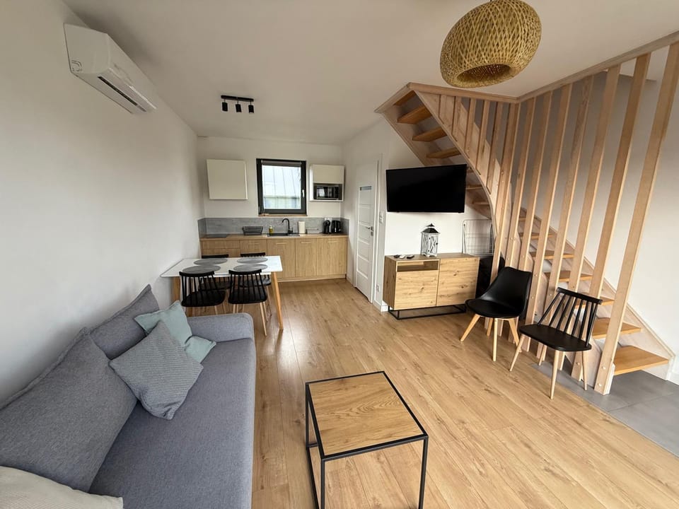 Kitchen or kitchenette, Living room, Dining area, air conditioner