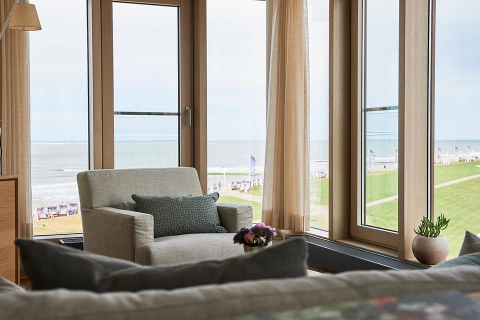 Living room, Seating area, Sea view