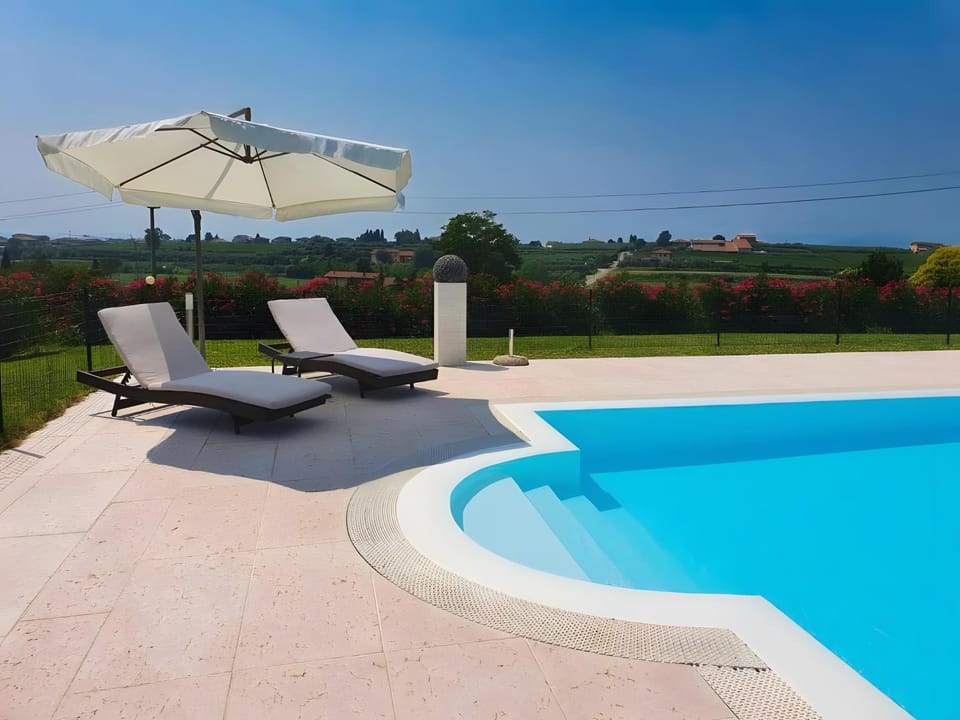 Property building, Living room, Swimming pool