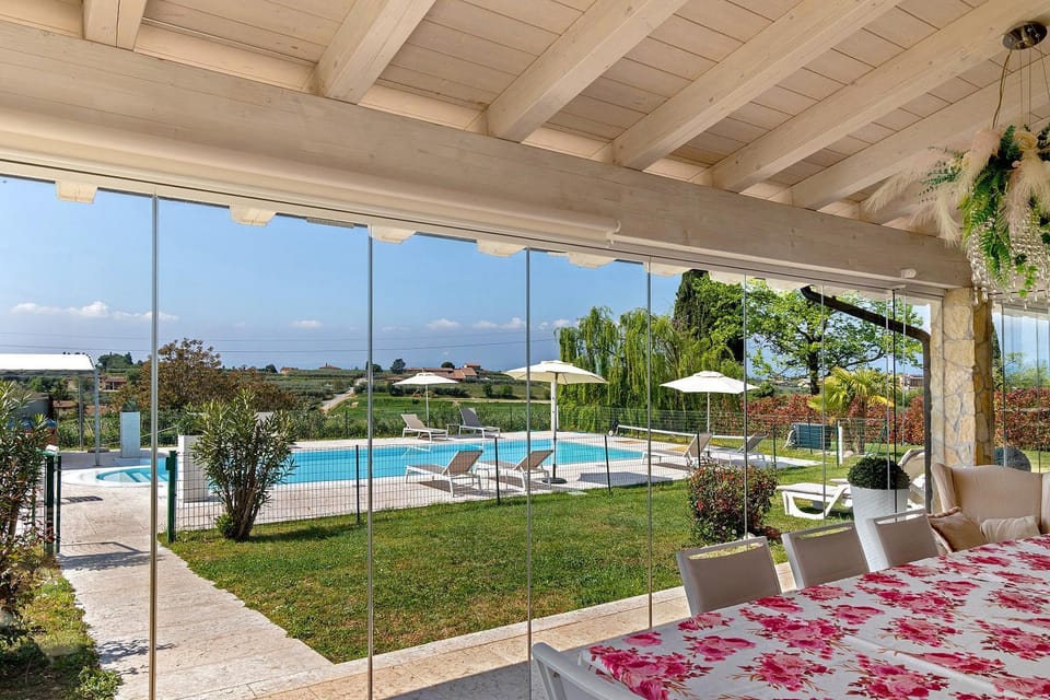 Property building, Living room, Swimming pool