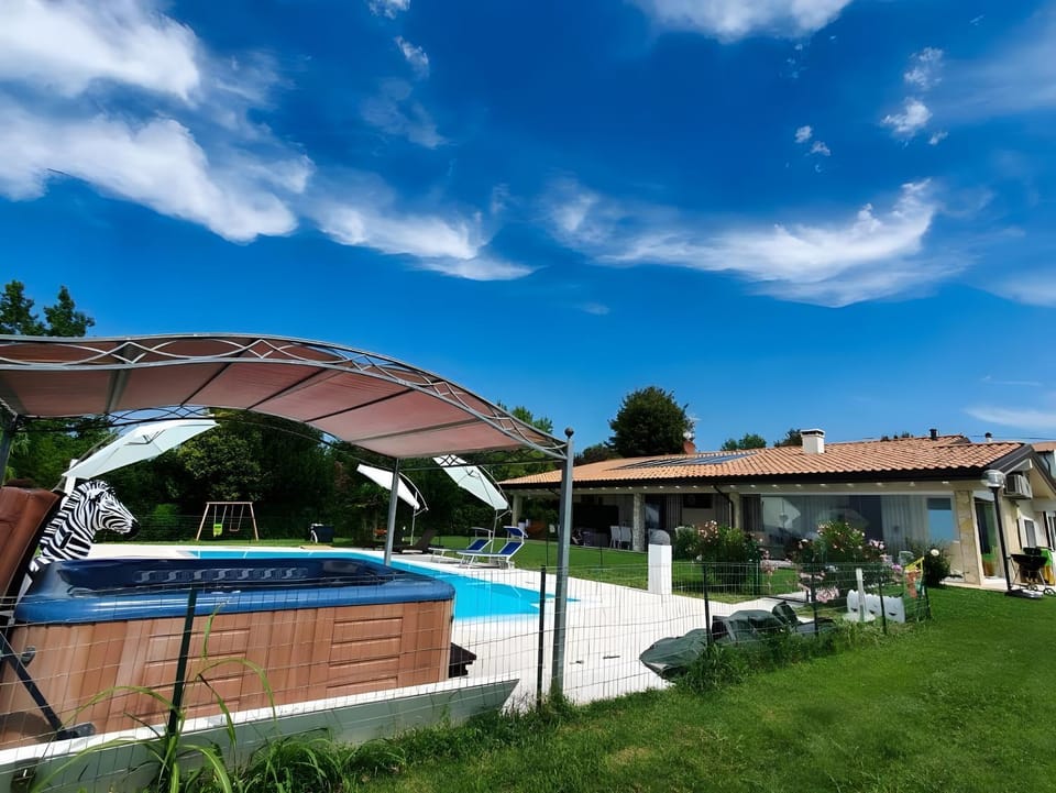 Property building, Living room, Swimming pool