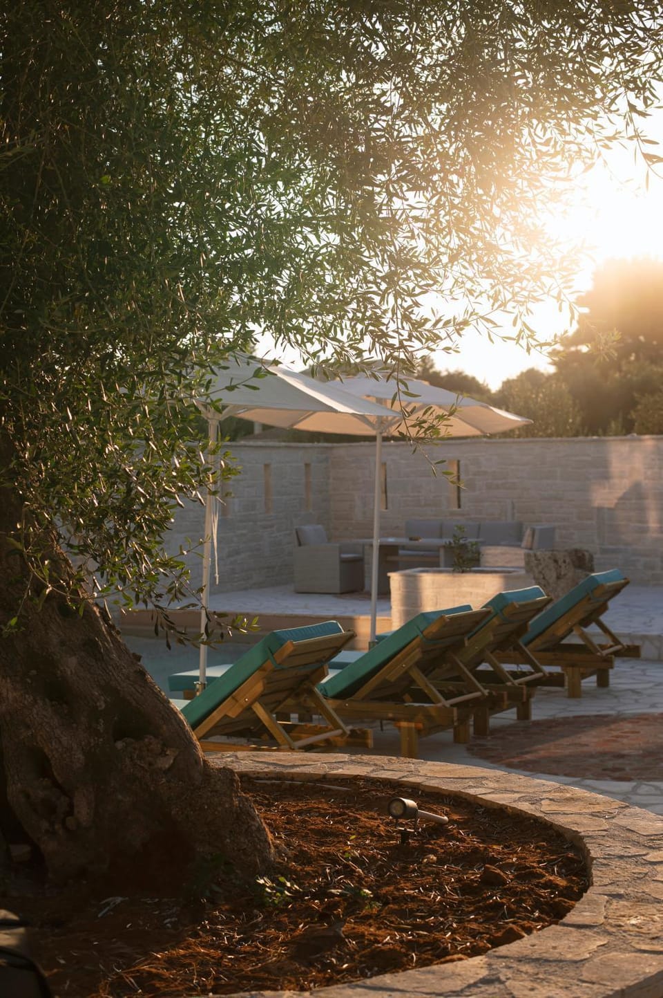 Swimming pool, Sunset, sunbed