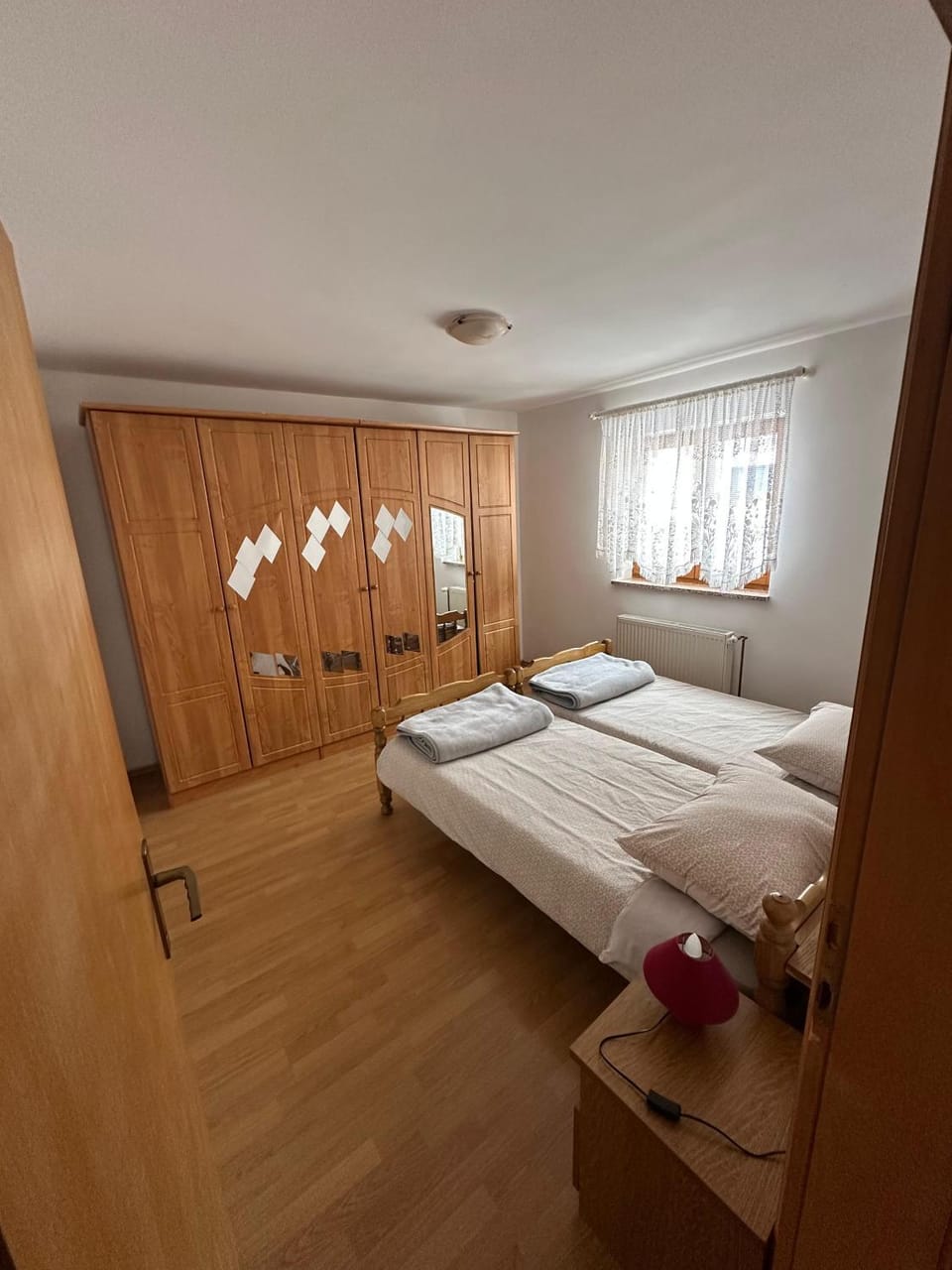 Bed, Photo of the whole room, Bedroom, towels, wardrobe