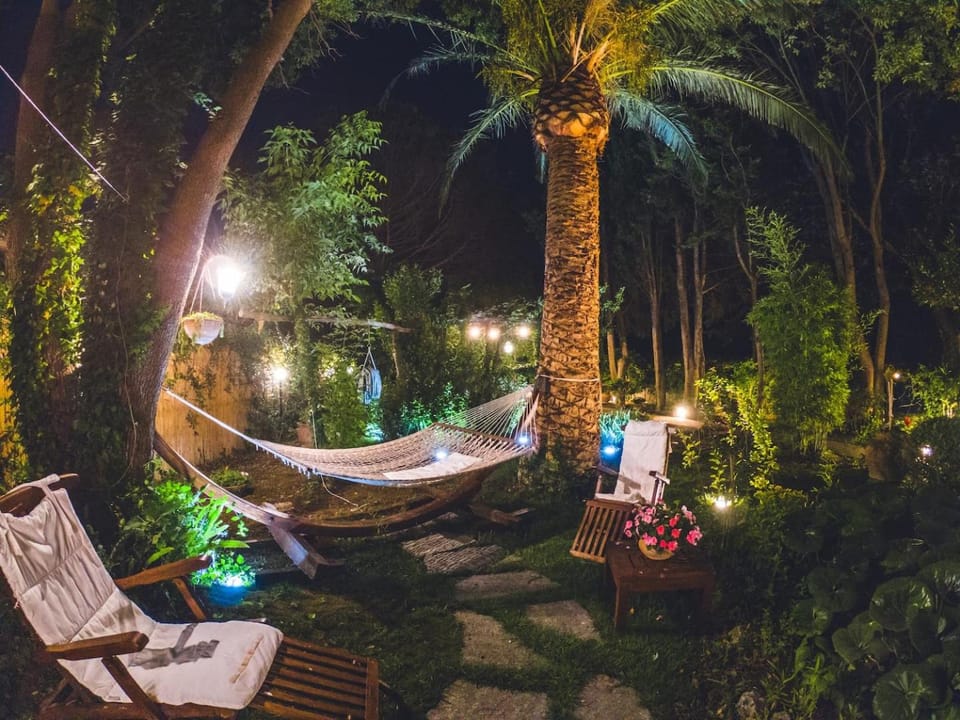Night, Garden, Garden view