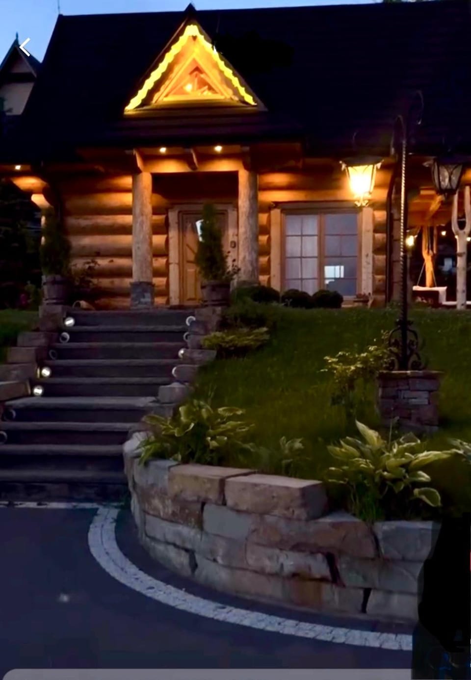 Property building, Night, Garden, Garden view