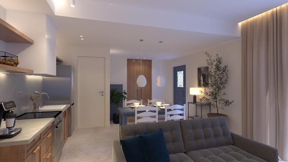 Kitchen or kitchenette, Living room