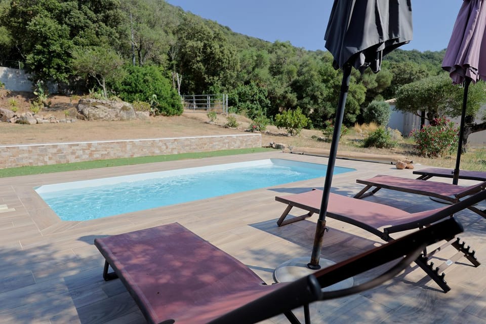 Natural landscape, Pool view, Swimming pool, sunbed