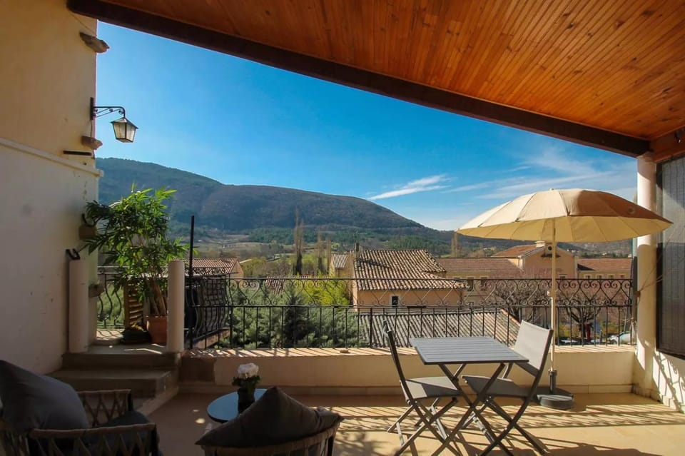 Patio, Spring, Day, Natural landscape, View (from property/room), Balcony/Terrace, Dining area, Mountain view