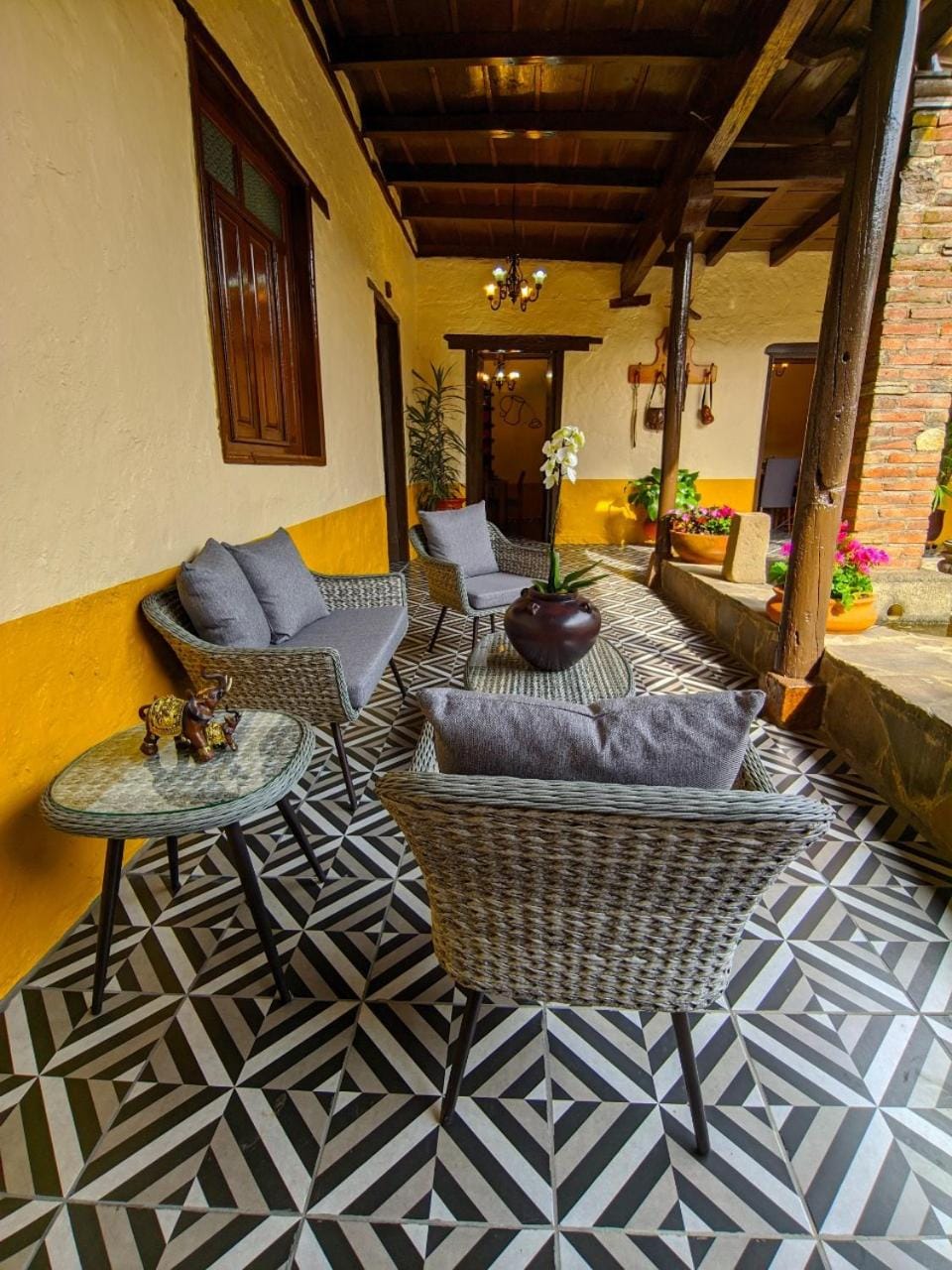 Patio, Living room, Inner courtyard view