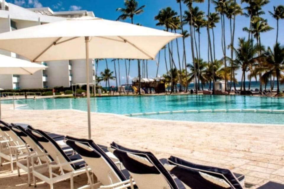Beach, Pool view, Swimming pool, sunbed