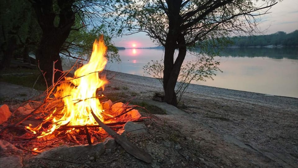 Patio, Beach, River view, Sunset