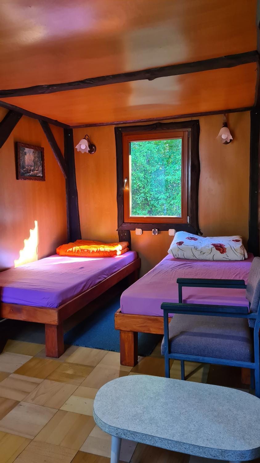 Bed, View (from property/room), Photo of the whole room, Bedroom, Garden view