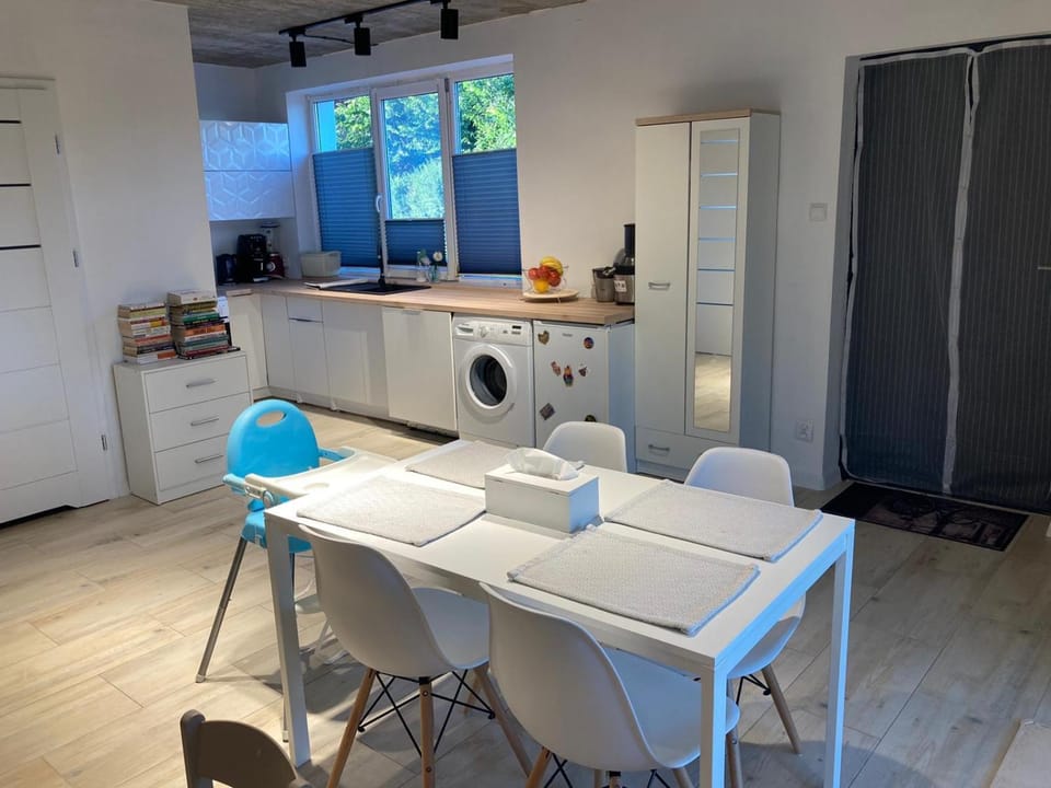 Kitchen or kitchenette, Dining area, dishwasher, oven, stove, washing machine