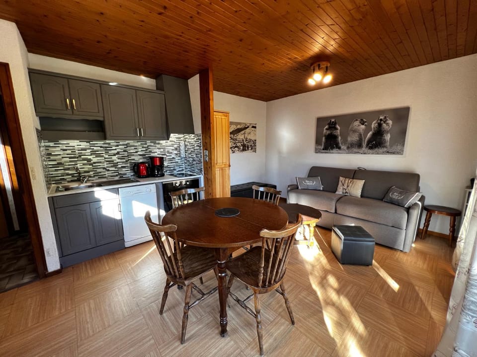 Kitchen or kitchenette, Living room, stove