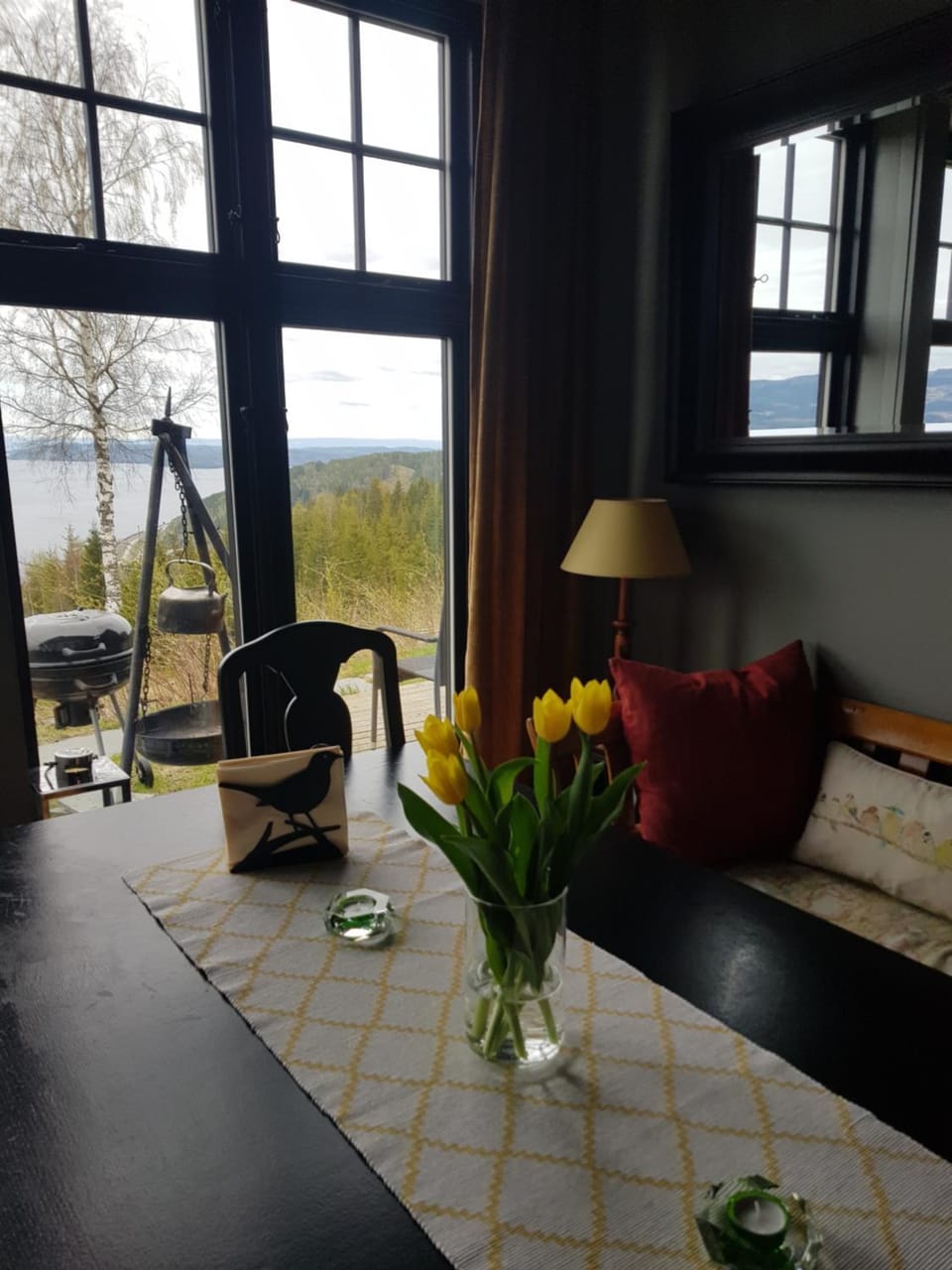 Natural landscape, Living room, Dining area