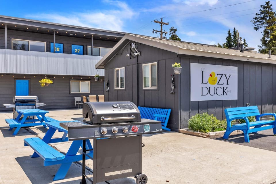 Property building, Patio, Day, BBQ facilities, Seating area