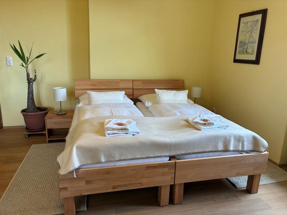 Photo of the whole room, Bedroom, Garden view, towels