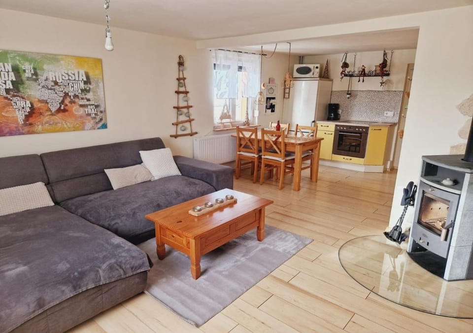 Living room, kitchen