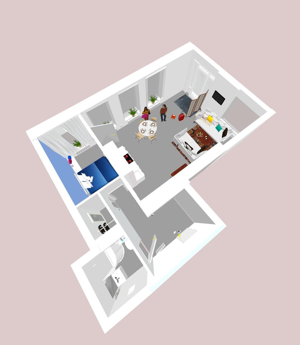 Bird's eye view, Floor plan