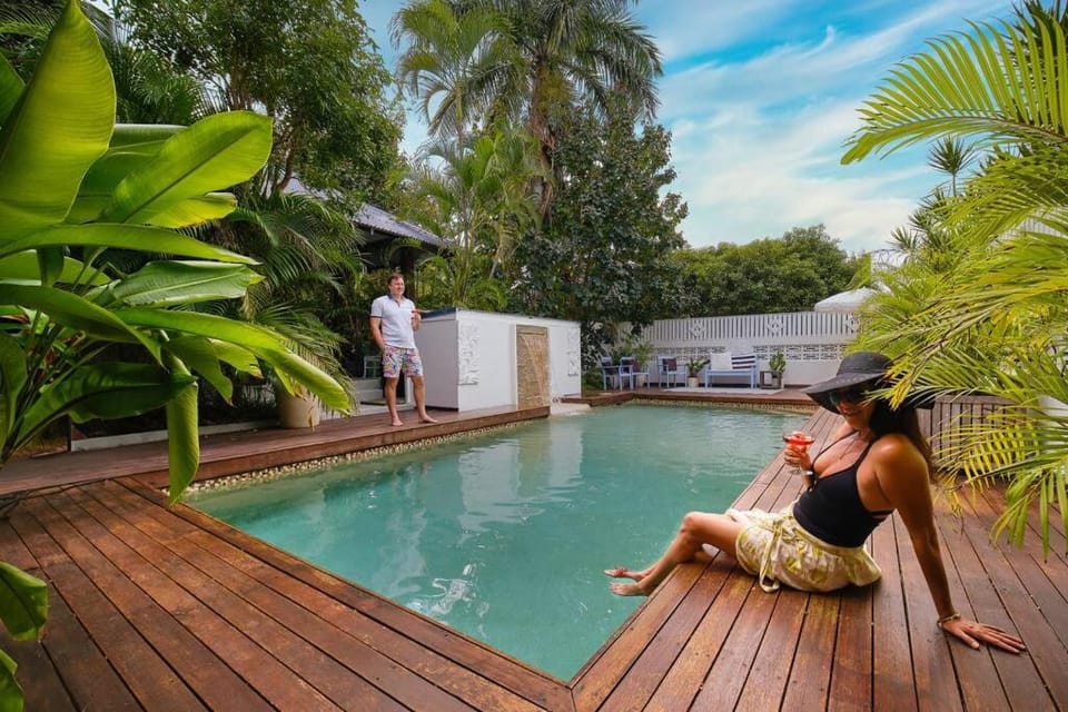 Natural landscape, Garden, Garden view, Swimming pool