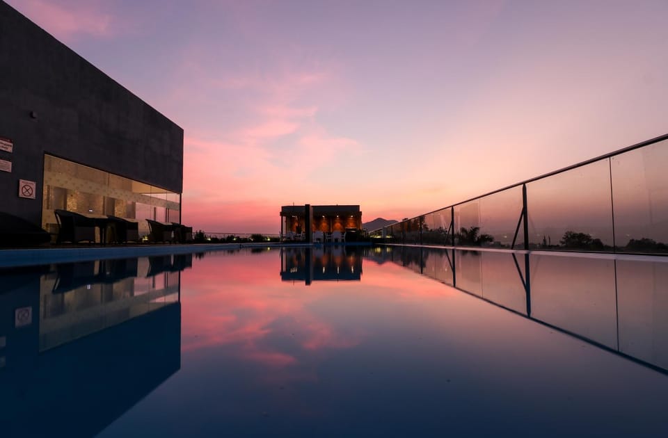Swimming pool, Swimming pool, Sunset