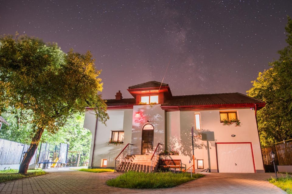 Property building, Patio, Night, Garden, Garden view