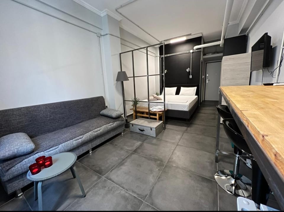 Bed, TV and multimedia, Living room, Photo of the whole room, Seating area, Bedroom
