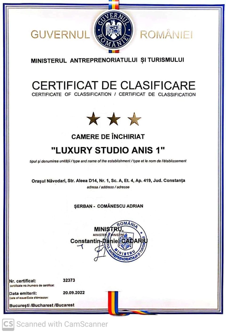 Luxury Studio Anis 1 Apartment in Constanța County