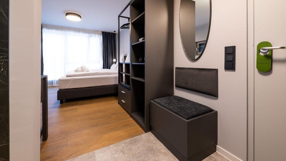 Bed, Photo of the whole room, Bedroom, hair dresser, wardrobe
