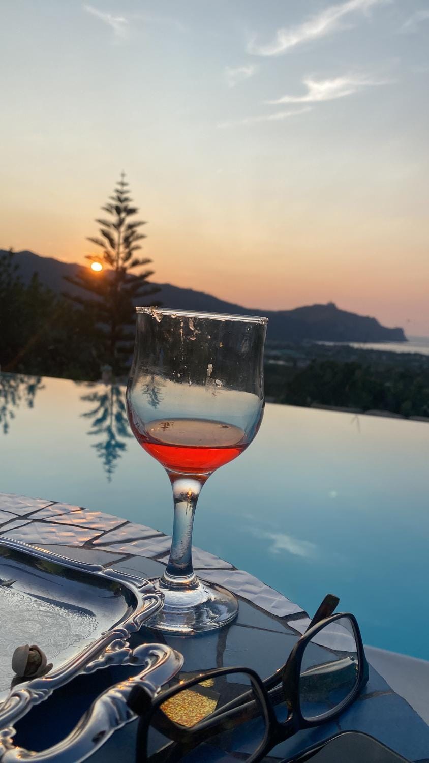Pool view, Swimming pool, Sunset