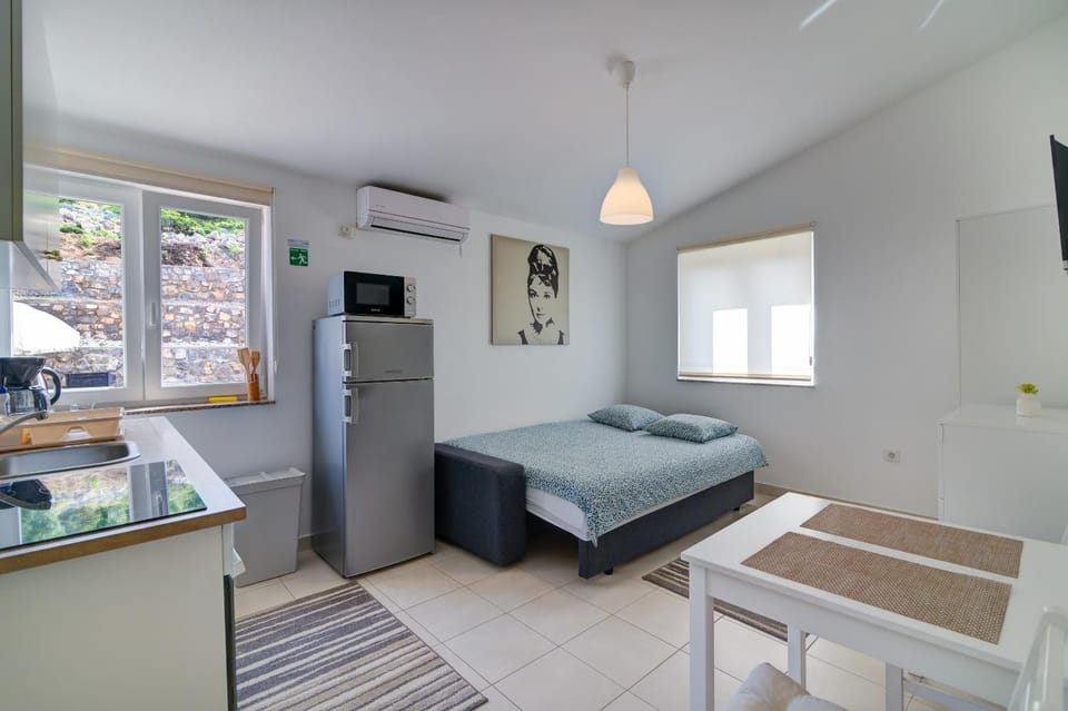 Bed, TV and multimedia, Kitchen or kitchenette, Dining area, Bedroom, oven, air conditioner