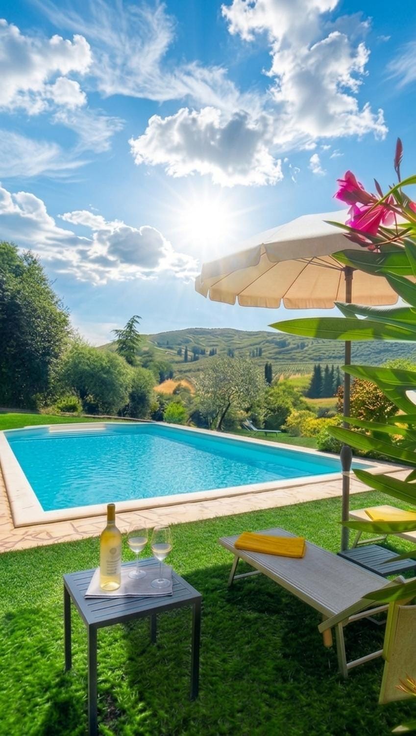 Natural landscape, Summer, Swimming pool