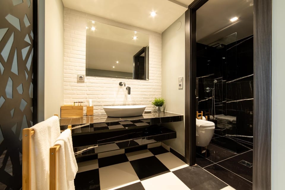 Shower, Toilet, hair dryier, towels