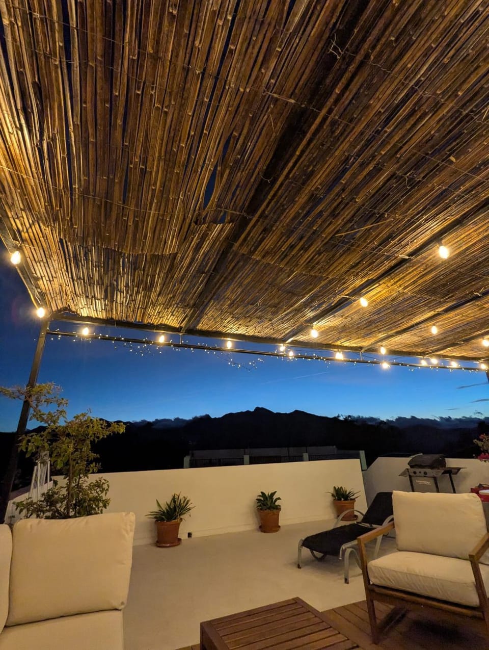 Night, View (from property/room), Balcony/Terrace, Balcony/Terrace, Seating area, Mountain view